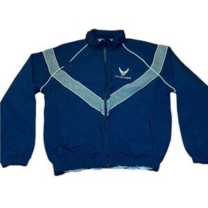 Vintage
U. S. Air Force Jacket, lined windbreaker, navy, grey, Skilcraft, Large